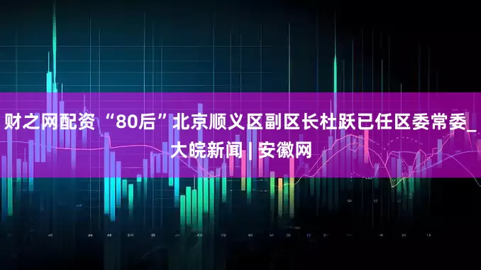 财之网配资 “80后”北京顺义区副区长杜跃已任区委常委_大皖新闻 | 安徽网
