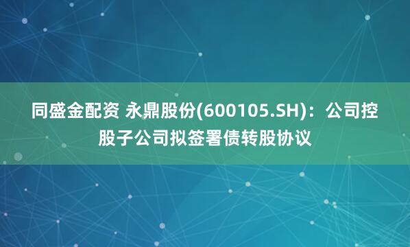 同盛金配资 永鼎股份(600105.SH)：公司控股子公司拟签署债转股协议